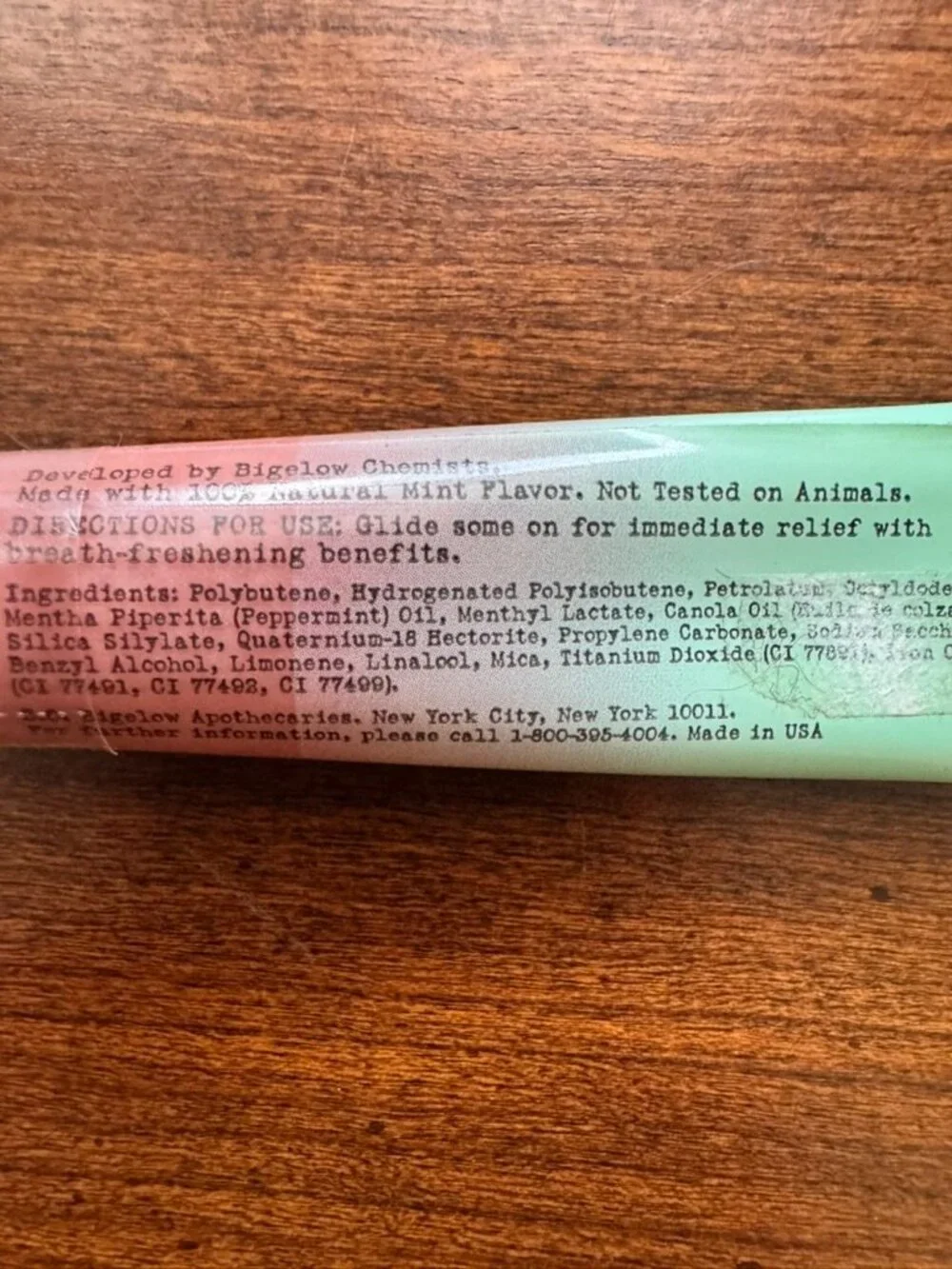 Retired Sealed C.O. Bigelow Mentha Lip Tint Bare Mint # 1645
